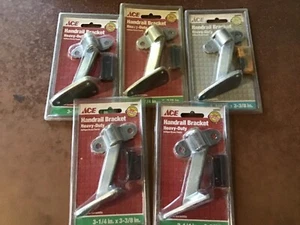 5 Handrail Brackets ~ Heavy Duty Antique Brass~ 3-1/4” x 3-3/8” ~ Ace 5288964 - Picture 1 of 5