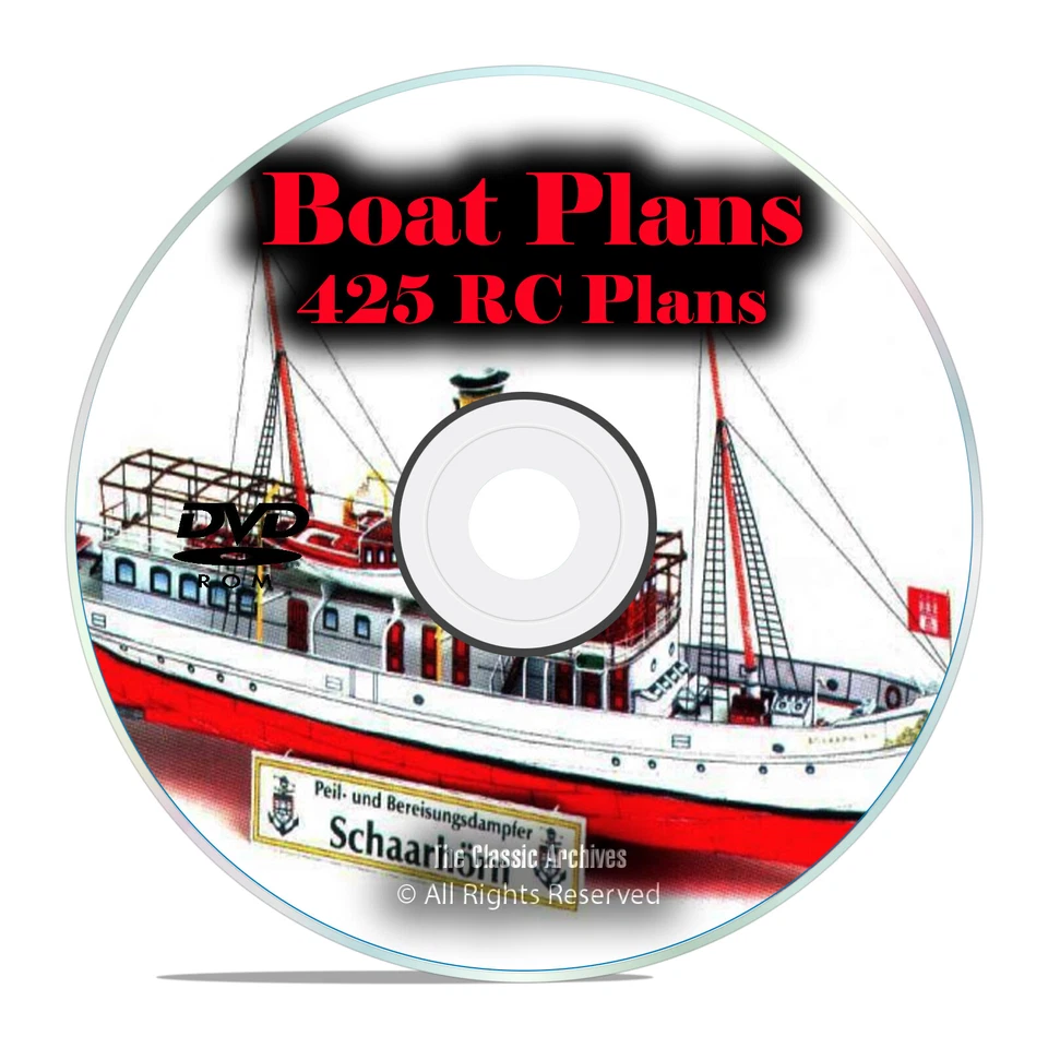 425 RC Remote Control Model Boat Plans, Speedboats, Tugboats, Sailboats DVD - Image 1 of 1