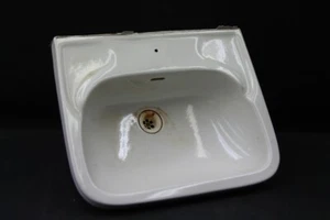 Old Sink Drain Basin Washbasin WC White Ceramic - Picture 1 of 11