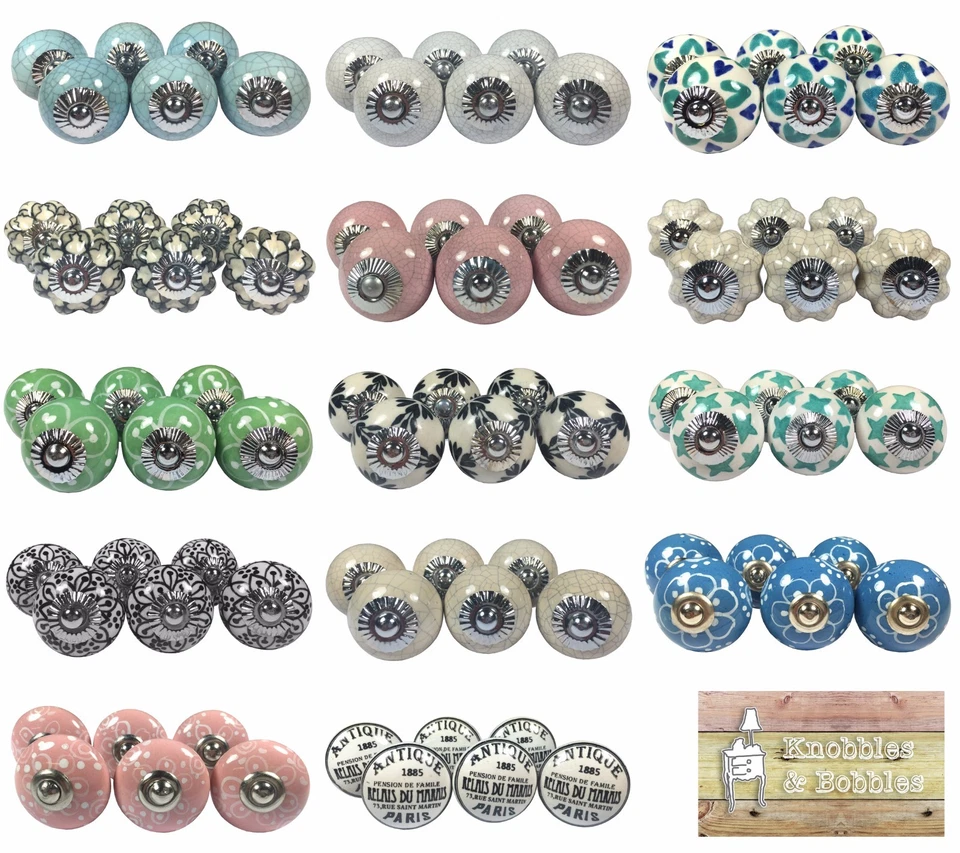 Ceramic knobs in sets of 6. Cupboard door knobs, drawer pulls. - Image 1 of 1