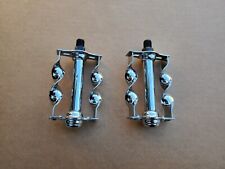 LOWRIDER BICYCLE PEDALS 1/2" SHINY CHROME FLAT TWISTED FOR BIKES, CRUISERS