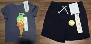 Baby Boy Size 12 Months Dinosaur T-Shirt & Flexible Drawstring Shorts Cat & Jack - Picture 1 of 9