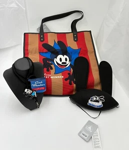 Disney Oswald The Lucky Rabbit Cast Member Cap Ears Tote Lanyard Set New w Tags - Picture 1 of 6