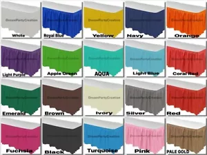 FALDA DE MESA, 29" X 14' plástico plisado desechable impermeable elige color - Imagen 1 de 23