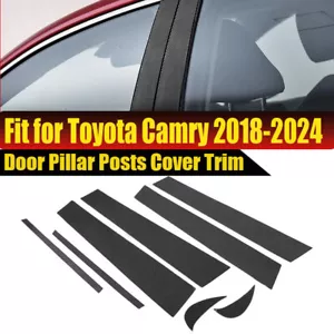 Cubierta de moldura de puerta de poste de pilar de fibra de carbono para Toyota Camry 2018-2024 8 piezas - Imagen 1 de 11