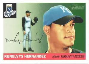 2004 Topps Heritage #254 Runelvys Hernandez Kansas City Royals Baseball Card - Picture 1 of 2