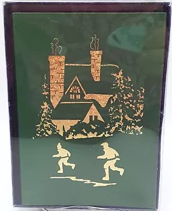 Winter Skaters Christmas Holiday Sparkling Glitter Cards 12ct New - Picture 1 of 2