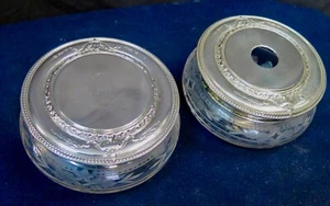 Vintage Early 20th Century Sterling Silver Vanity Jars - Picture 1 of 12