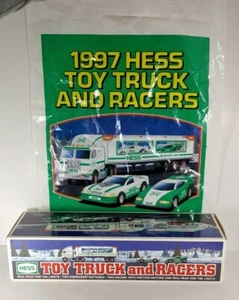 1997  Hess Toy Truck New TOY TRUCK AND 2 RACERS   Excellent Condition - In Box - Picture 1 of 7