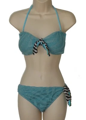 Cecilia Prado blue bandeau bikini size XL L swimsuit 2 piece set women new - Imagem 1 de 4