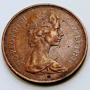 1971 2 NEW PENCE British Elizabeth II Coin BN "Rare Beauty" - Picture 1 of 2