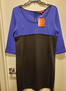 Narciso Rodriguez For Design Nation Black/Blue 3/4 Sleeve Dress Size XL - Picture 1 of 4