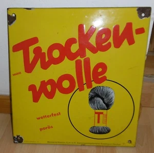 altes emailschild dold trocken wolle merkel kienlin esslin email schild top deko - Picture 1 of 9
