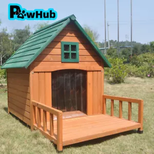 PawHub Xl Large Dog House Kennel Pet Timber Wooden With Decking - Picture 1 of 8