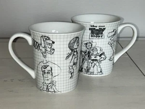 Disney Pixar Toy Story Sketch Book coffee Mug Buzz Lightyear  Set Of 2 New - Picture 1 of 8