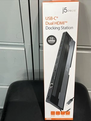 USB-C Dual HDMI Docking Station Gray/Black JCD542 j5create New Sealed Retail Box - Image 1 of 2