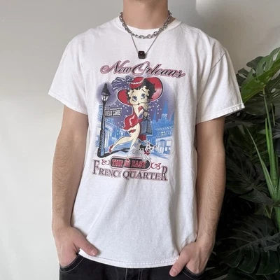 Vintage Betty Boop T-Shirt Medium New Orleans Big Easy French Quarter Graphic - Image 1 of 4