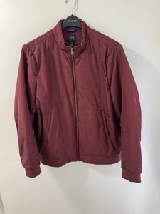 Jos.A.Bank Men’s Maroon Satin Bomber Jacket XL Zip Up,New Without Tags, Jot Worn - Picture 1 of 7