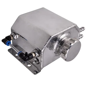 Botella de tanque de aceite de recuperación de desbordamiento radiador refrigerante universal de aluminio 1L con tapa - Imagen 1 de 15