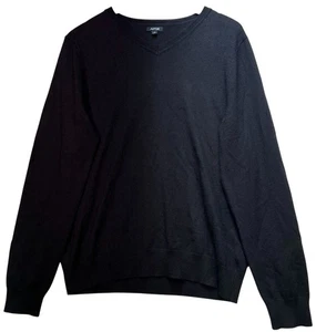 Apt. 9 Mens Merino Wool V Neck Pullover Sweater Long Sleeve Size Medium Black - Picture 1 of 11
