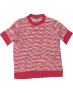 COS Damen Pullover Pulli Crop Rundhals UK 10 Small rosa gestreift CP23 - Bild 1 von 3