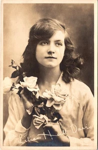 LILIAN HALL-DAVIS : BRITISH SILENT FILM ACTRESS : DIED BY SUICIDE AT 35 : RPPC - Picture 1 of 2