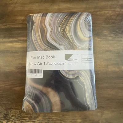 MacBook Air 13” 2018-2020 negro/dorado diseño mármol estuche rígido Foto 1 de 3