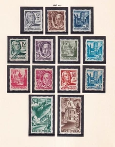 SA37b Germany 1948 Wuerttemberg French Occ, Personalities & Architecture, stamps - Picture 1 of 1