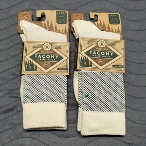 2 Pairs United By Blue Tacony Hemp Socks Unisex Large Crew Style Antimicrobial  - Picture 1 of 8