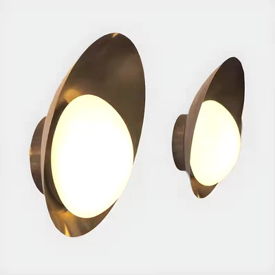 1950 Mid Century Glass Globe Wall Sconce Patina Brass Stilnovo Wall Light - Image 1 of 4