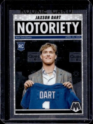 2025 Mosaic Jaxson Dart Notoriety RC Rookie #11 Giants - Image 1 of 2