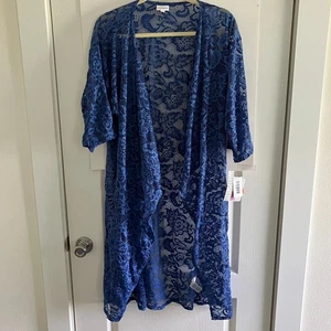 LuLaRoe Shirley Weste Cover Up Strand blau Spitze Gr. Medium NEU - Bild 1 von 8