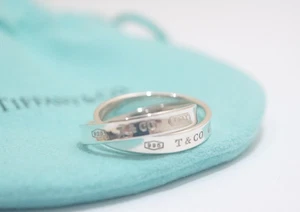Tiffany & Co. Sterling Silver 1837 Double Interlocking Rings Ring Size 6" - Picture 1 of 5