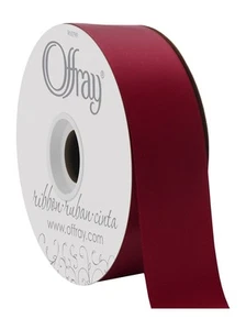 Offray Berwick 1.5" Wide Double Face Satin Ribbon, Sherry Red, 50 Yds - Picture 1 of 2