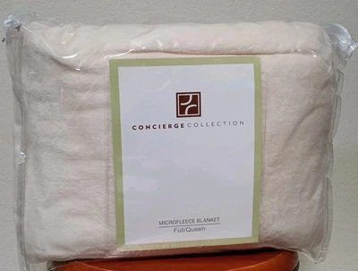 Nueva Manta Completa/Reina Ultra Suave Colección Concierge Microfleece Marfil ~ShopHQ Foto 1 de 4