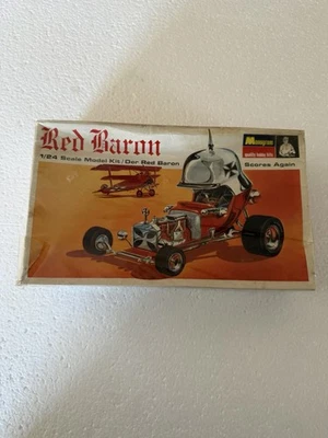 1968 Red Baron Car & Fokker Triplane Kit Tom Daniel 1:24 Monogram Model New - Image 1 of 4