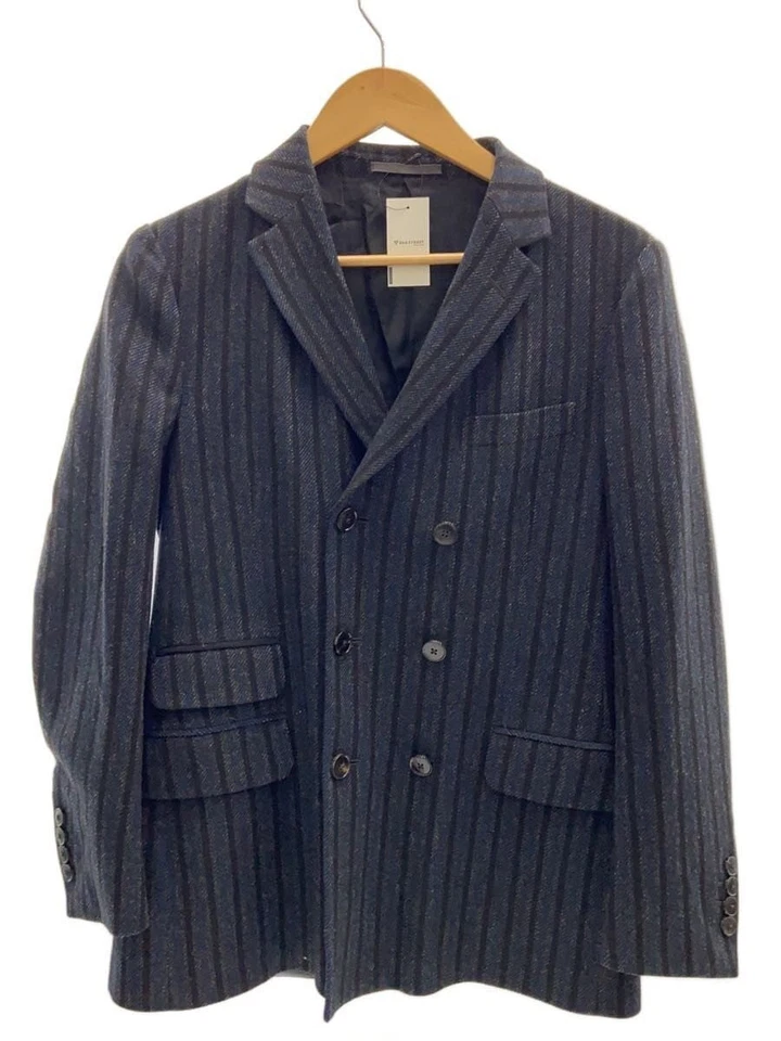 Gucci Double-Breast Blazer Jacket 46/M Men's size Gray Striped Wool Half Coat - Image 1 of 4