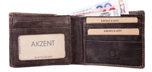 Akzent Leder Geldbörse RFID Echtleder Portemonnaie Geldbeutel Querformat NEU - Bild 1 von 4