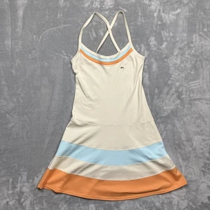Lacoste Vintage Women’s Tennis Dress Cream with Orange Blue Stripes Size 36 - Picture 1 of 6