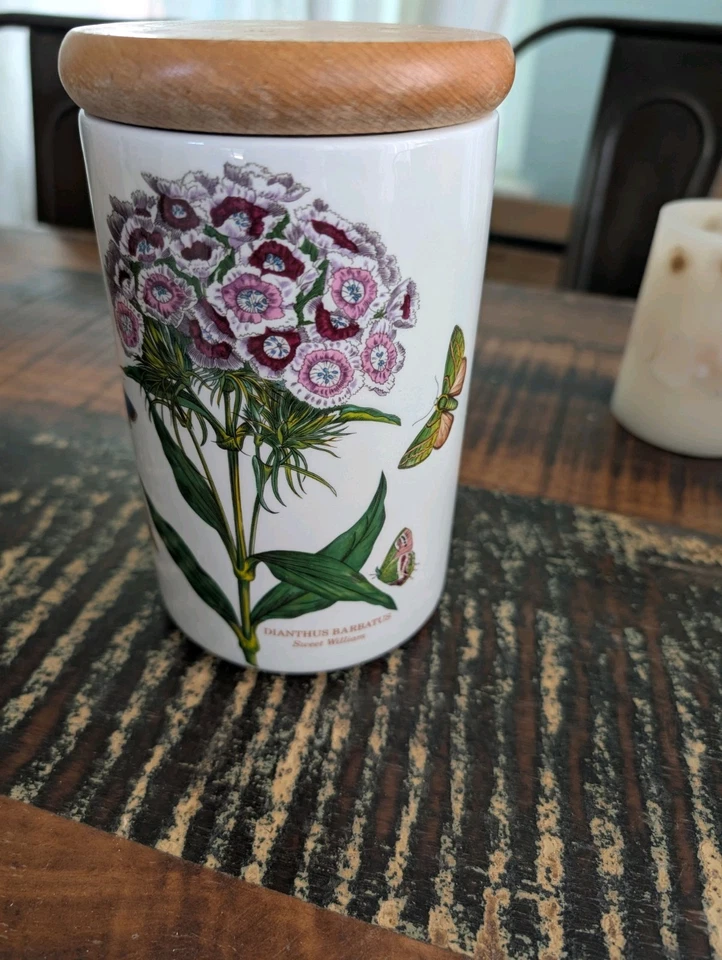 CONTENEDOR DE ALMACENAMIENTO DE JARDÍN BOTÁNICO PORTMEIRION - PATRÓN DULCE WILLIAM. Foto 1 de 4