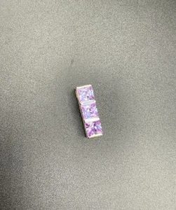 925 Sterling Silver Amethyst Stone Pendant (EB119) - Picture 1 of 4