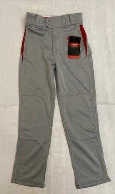 Pantalones Rawlings Niños Jóvenes Pequeños Béisbol Gris Rojo Semi Relajado Largo Completo Nuevos Foto 1 de 4
