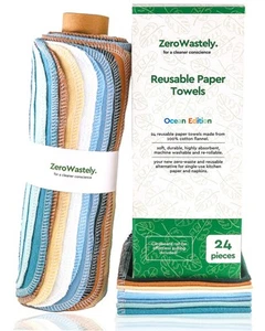 ZeroWastely wiederverwendbare Papierhandtücher - Vorteilspackung mit 24 papierlosen Papierhandtüchern! ... - Bild 1 von 6
