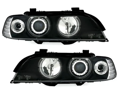 Angel Eyes Scheinwerfer Set in Schwarz Klarglas für 5er BMW E39 9/95-8/00 H7 - Bild 1 von 3