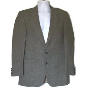 Aquascutum London Sport Coat Blazer Gray Herringbone Wool - Picture 1 of 7