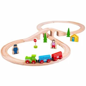 Nuevo juego de ocho trenes de madera figura - Imagen 1 de 6