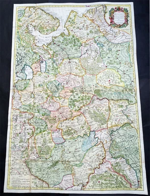 Mapa antiguo original grande de Senex 1712 de Europa Rusia, Moscú - Finlandia a Azov Foto 1 de 3