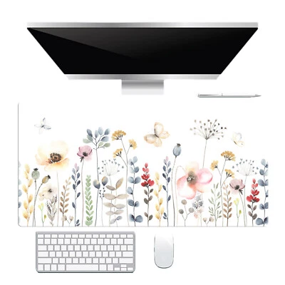 Plant Pink Wildflower Mouse Pad Butterfly Mouse Pad for Keyboard and Desk Mat - Image 1 of 4