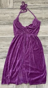 Vintage Supersoft Velour Terrycloth 70s Sleeveless Dress Beach Coverup - Picture 1 of 4