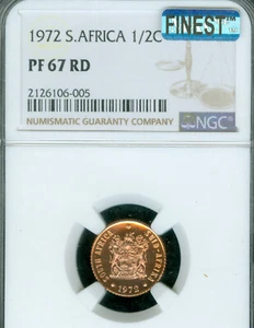 1972 SOUTH AFRICA 1/2 CENT NGC PF67 RD MAC FINEST GRADE RARE * - Picture 1 of 2